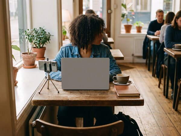 Cassie's coffee-shop laptop